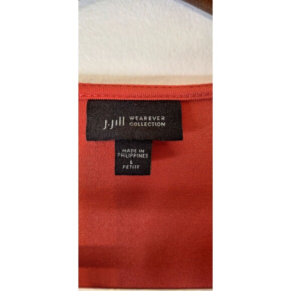 J JILL WEAREVER COLLECTION Wrap Front Baby Doll Top Women's Sz L Petite Bohemian - Picture 3 of 9